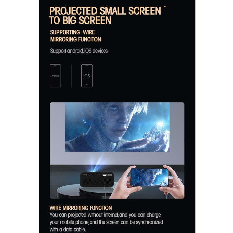 T500 1920x1080P 80 Lumens Portable Home Theater LED HD Digital Projector Reluova