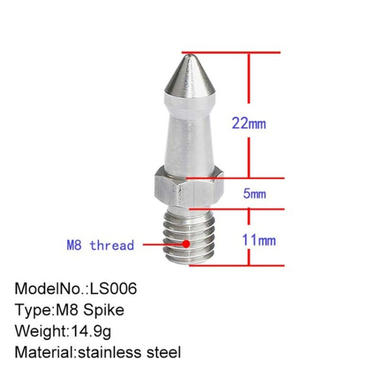 BEXIN LS006 2PCS Stainless Steel M8 inch Feet Screws For SLR Tripod