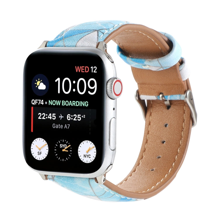 Marble Ethnic Style Printed Leather Watchband For Apple Watch Series 6 & SE &