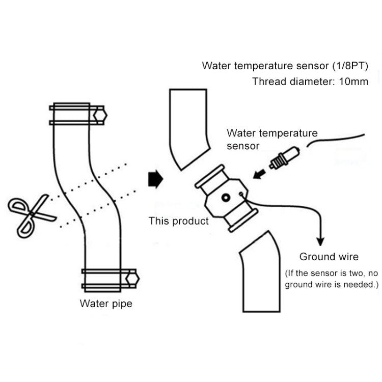 Car Water Temperature Meter Temperature Gauge Joint Pipe Radiator Sensor Adaptor Clamps