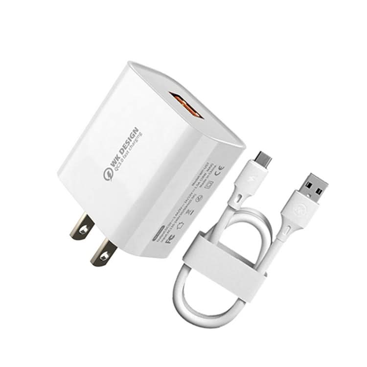 WK WP-U57 18W Speed QC3.0 Fast Charger + USB to Type-C / USB-C Data Cable