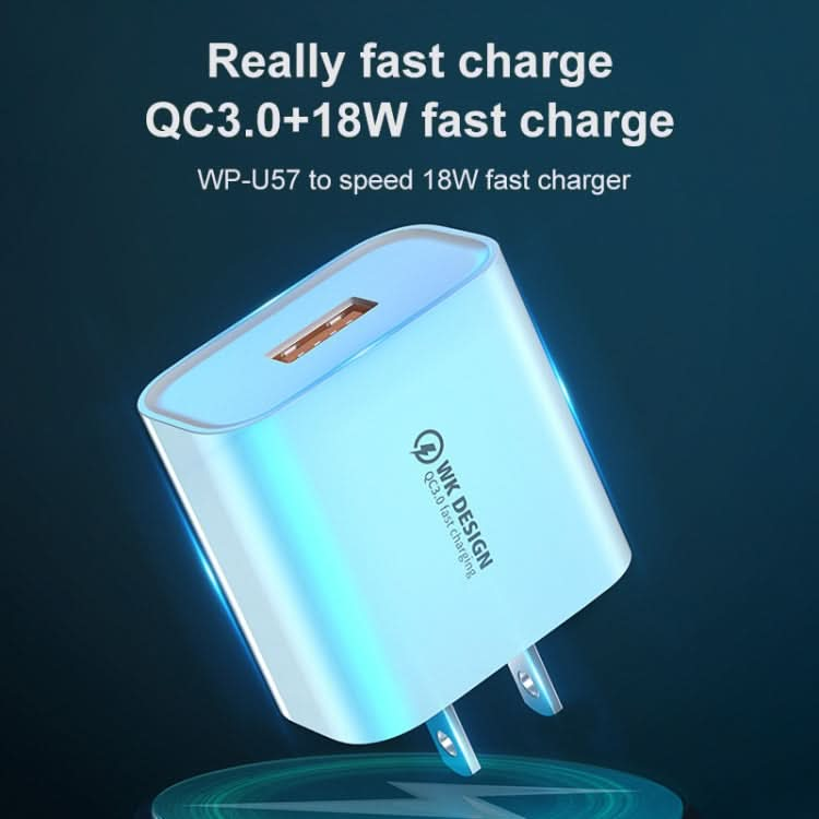 WK WP-U57 18W Speed QC3.0 Fast Charger + USB to Type-C / USB-C Data Cable