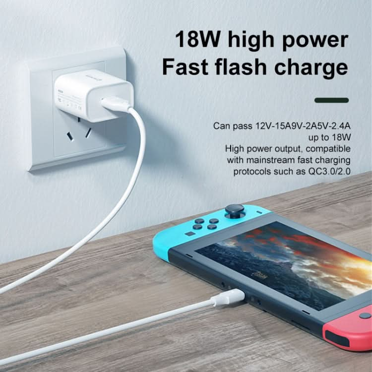 WK WP-U57 18W Speed QC3.0 Fast Charger + USB to Type-C / USB-C Data Cable