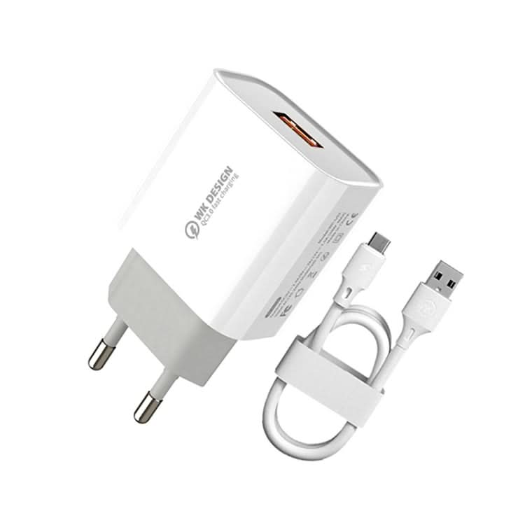 WK WP-U57 18W Speed QC3.0 Fast Charger + USB to Type-C / USB-C Data Cable