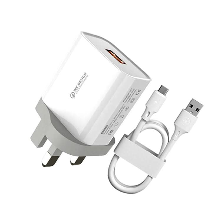 WK WP-U57 18W Speed QC3.0 Fast Charger + USB to Type-C / USB-C Data Cable