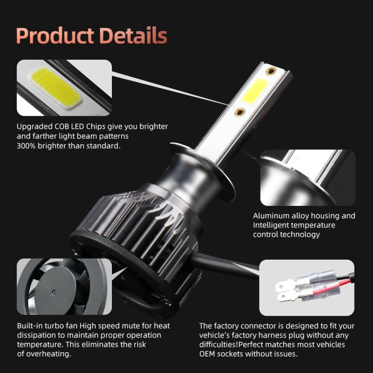 2 PCS DC9-36V / 25W / 6000K / 2500LM IP68 Waterproof Car LED Headlight