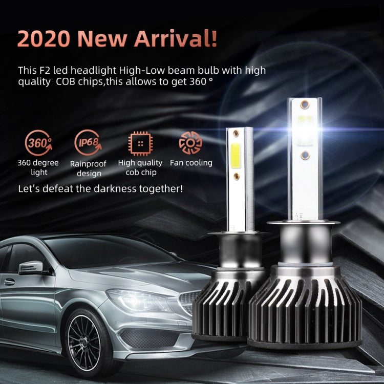 2 PCS DC9-36V / 25W / 6000K / 2500LM IP68 Waterproof Car LED Headlight