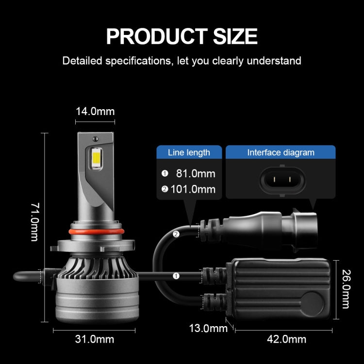 2 PCS DC9-36V / 30W / 6000K / 10000LM IP68 Waterproof Car LED Headlight