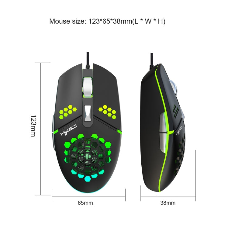 HXSJ J400 6 Keys 8000DPI RGB Light Fan Cooling Gaming Wired Mouse My Store