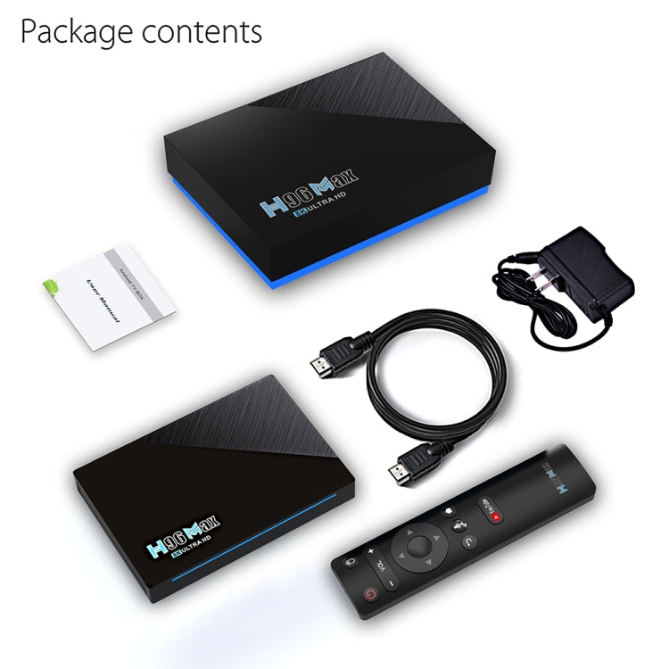 H96 Max 8K Smart TV BOX Android 11.0 Media Player wtih Remote Control, Quad Core RK3566, RAM: 8GB, ROM: 64GB, Dual Frequency 2.4GHz WiFi / 5G Reluova