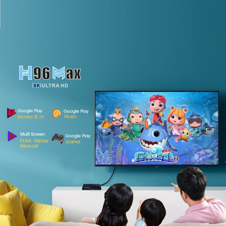 H96 Max 8K Smart TV BOX Android 11.0 Media Player wtih Remote Control, Quad Core RK3566, RAM: 8GB, ROM: 64GB, Dual Frequency 2.4GHz WiFi / 5G Reluova