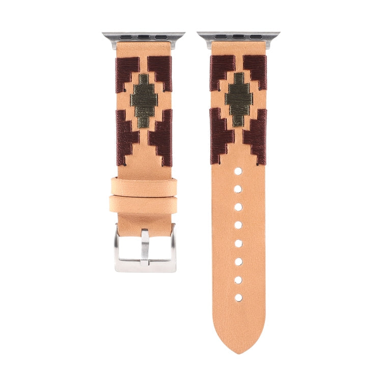 Woven Contrast Leather Strap