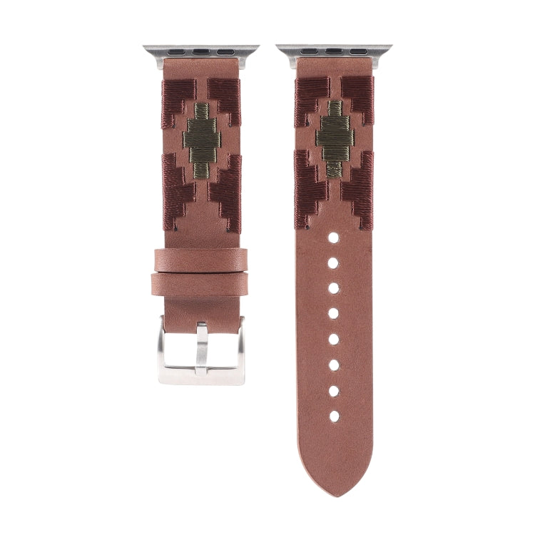 Woven Contrast Leather Strap