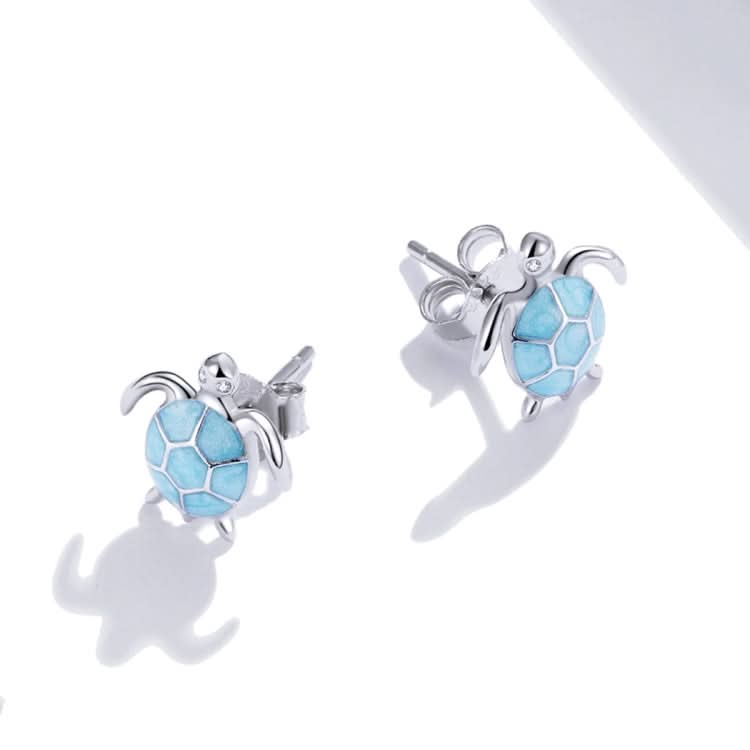 S925 Sterling Silver Blue Turtle Women Earrings Reluova