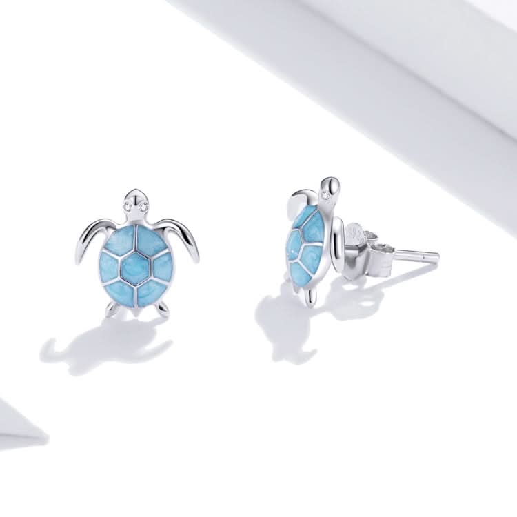 S925 Sterling Silver Blue Turtle Women Earrings Reluova