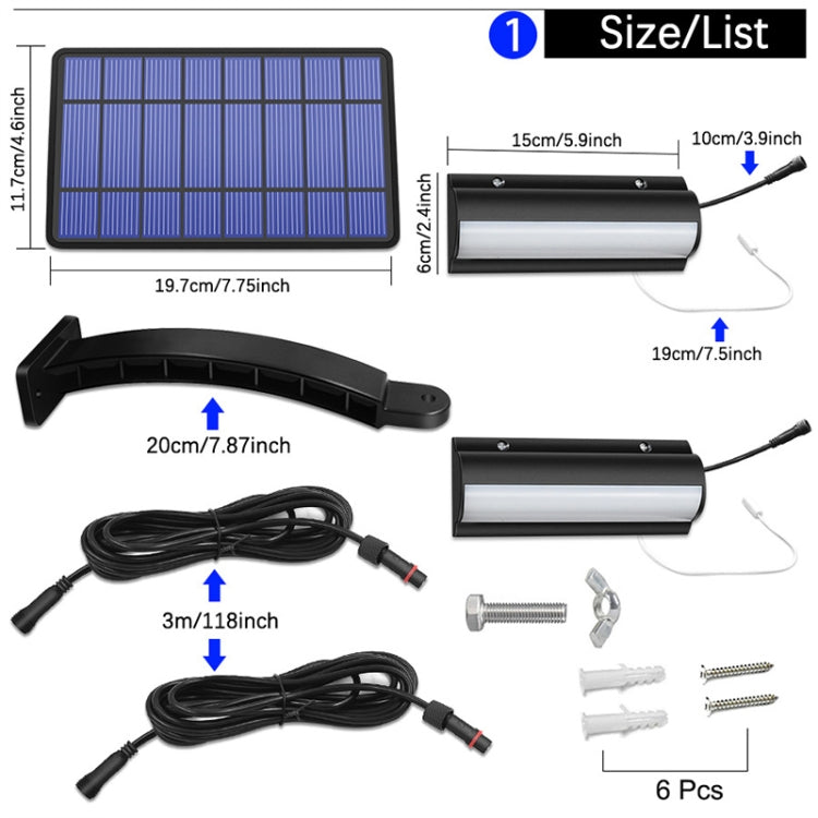 Pull-Switch 2 in 1 Solar Light 60-LEDs Landscape Courtyard Wall Lamp