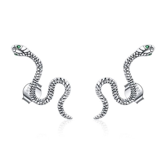 S925 Sterling Silver Smart Snake Ear Studs Women Earrings Reluova