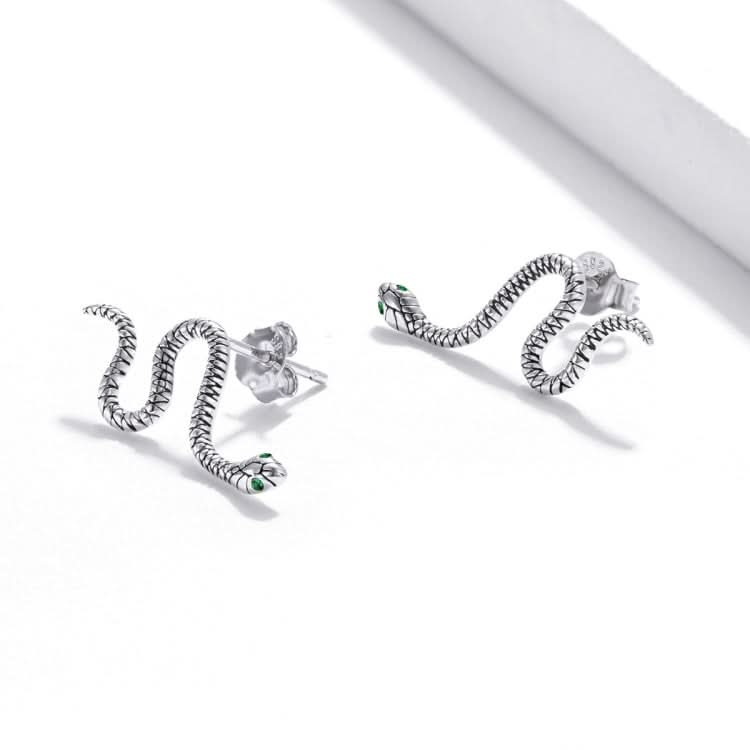 S925 Sterling Silver Smart Snake Ear Studs Women Earrings Reluova