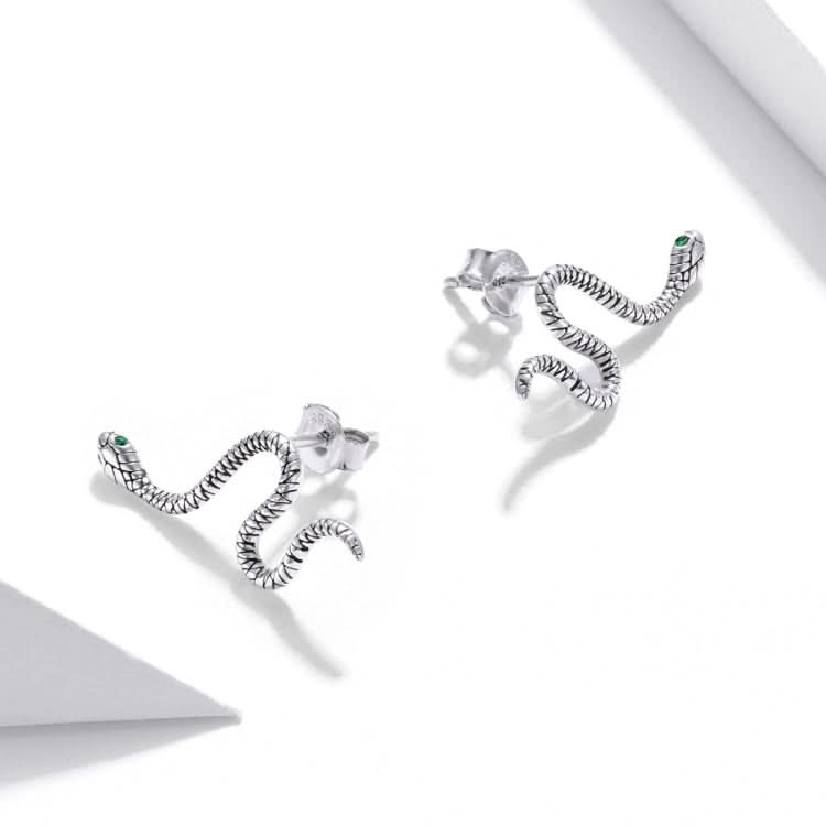 S925 Sterling Silver Smart Snake Ear Studs Women Earrings Reluova