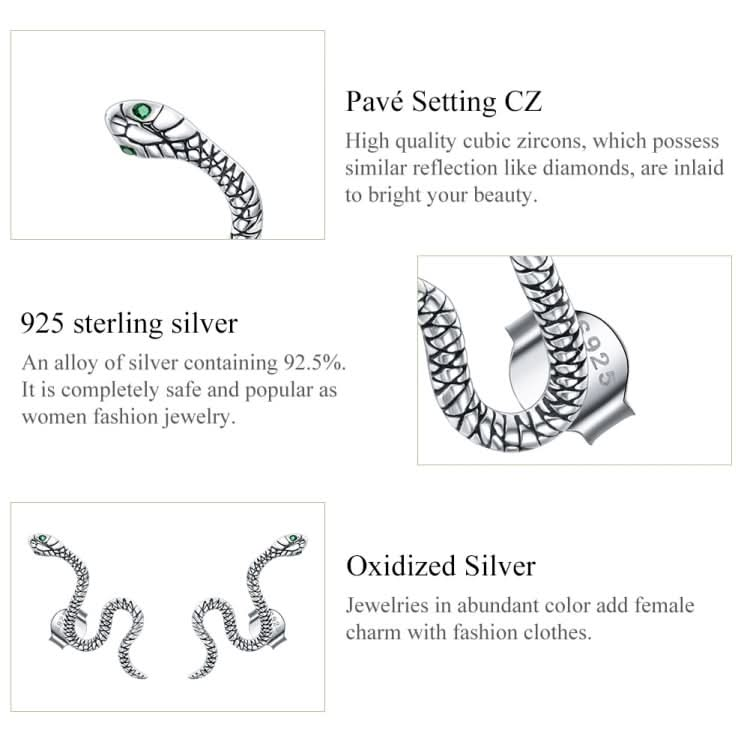 S925 Sterling Silver Smart Snake Ear Studs Women Earrings Reluova