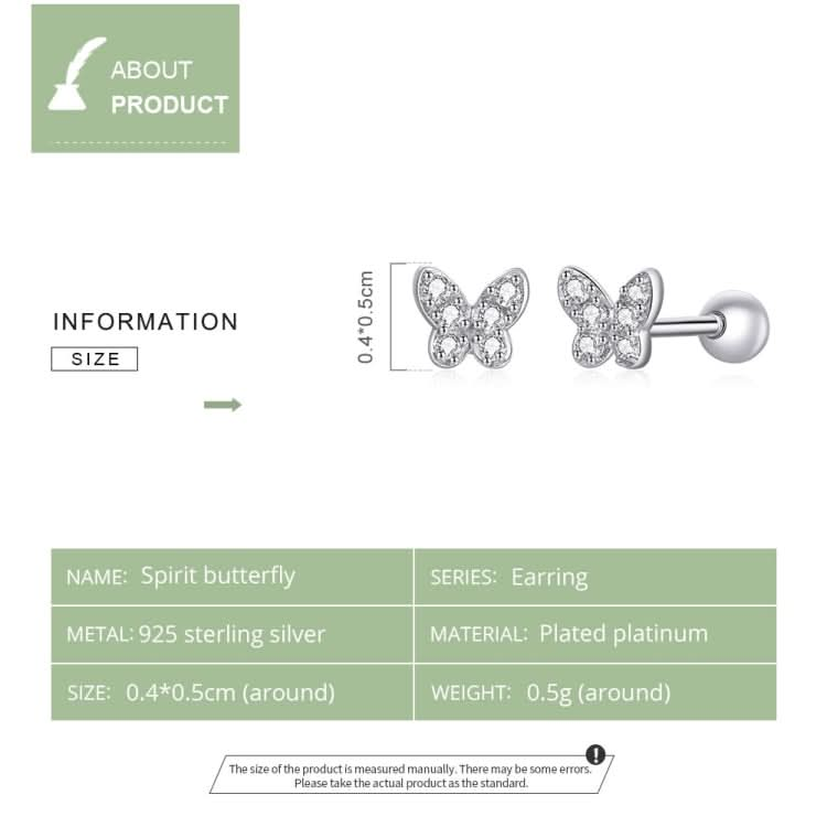 S925 Sterling Silver Simple Butterfly Ear Studs Women Earrings Reluova