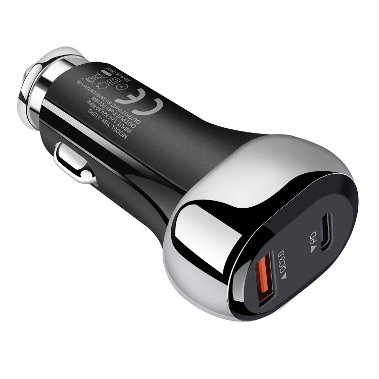 YSY-312PD QC3.0 USB + PD 18W USB-C / Type-C Dual Ports Fast Charging Car Charger