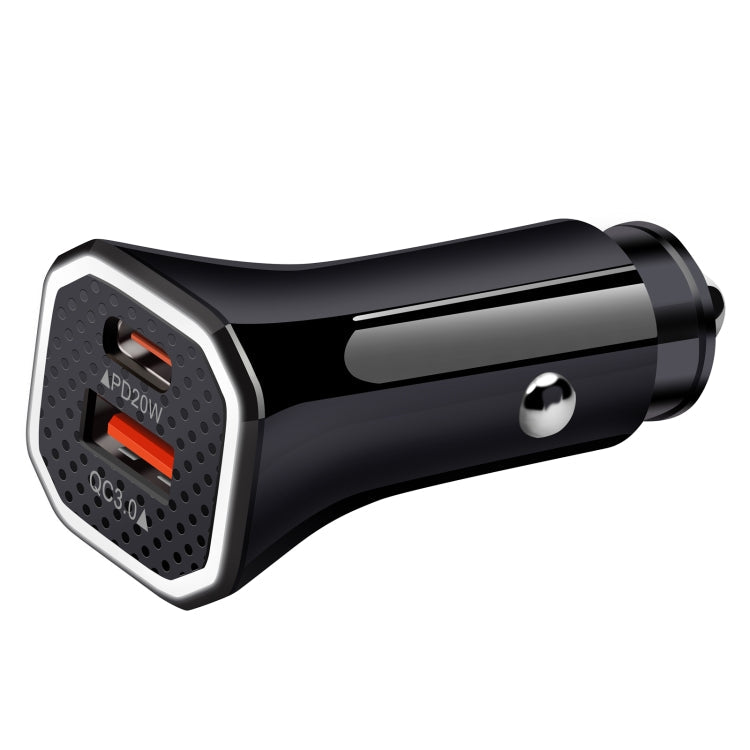 YSY-316PD20W QC3.0 USB + PD 20W USB-C / Type-C Polygon Dual Ports Fast Charging Car Charger