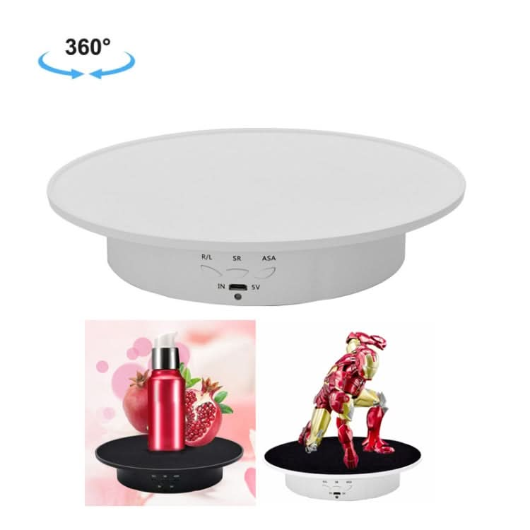 20cm USB Electric Rotating Turntable Display Stand Video Shooting Props Turntable for Photography, Load: 8kg-Reluova