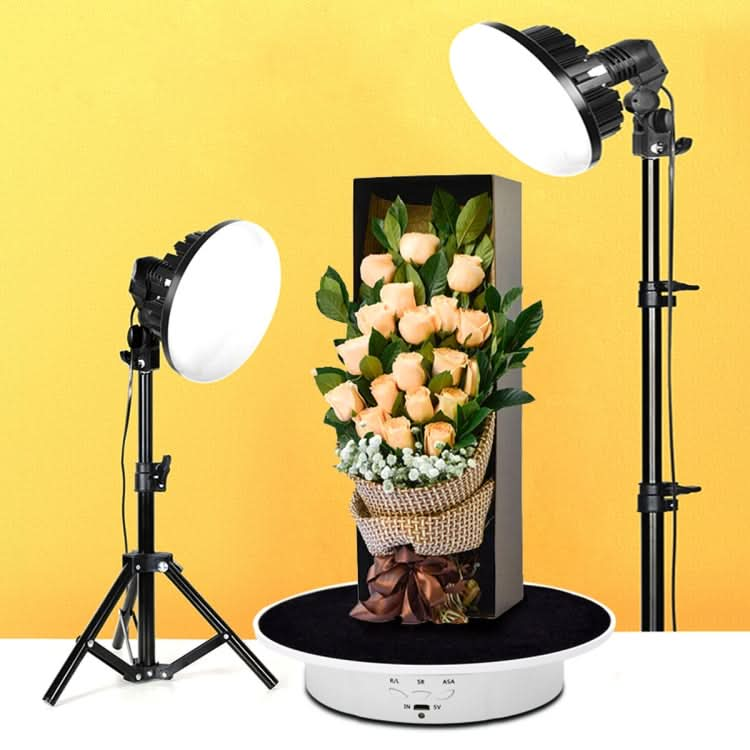 20cm USB Electric Rotating Turntable Display Stand Video Shooting Props Turntable for Photography, Load: 8kg-Reluova