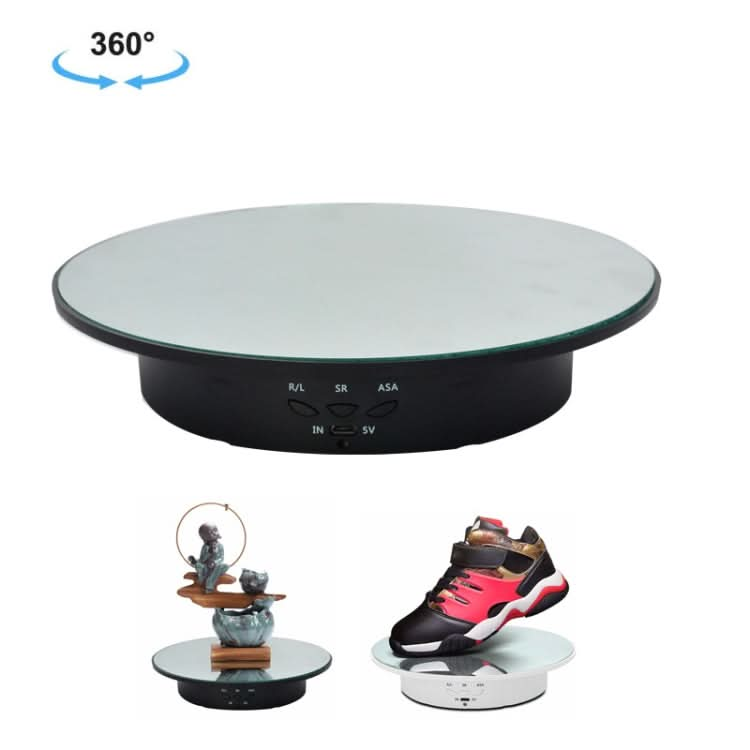 20cm USB Electric Rotating Turntable Display Stand Video Shooting Props Turntable for Photography, Load: 8kg-Reluova