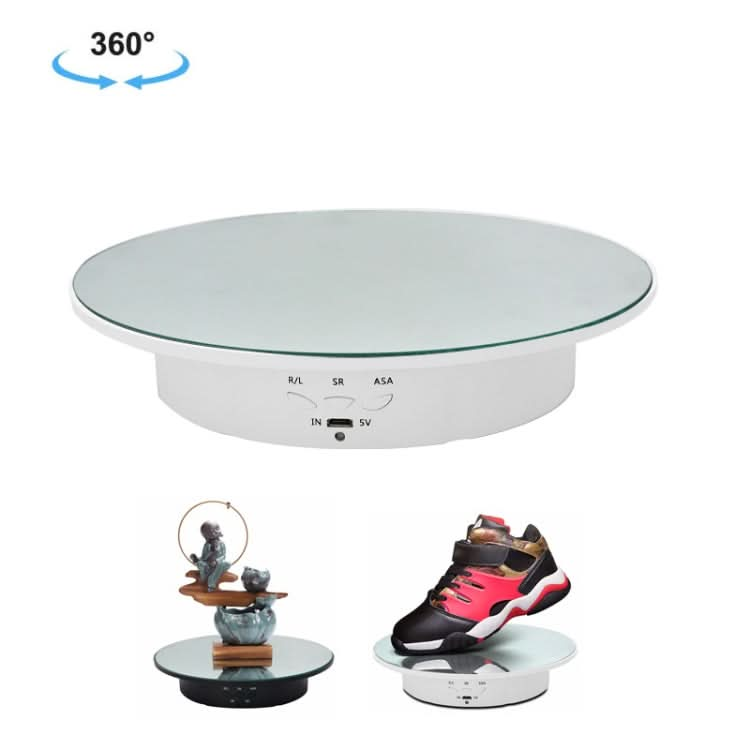 20cm USB Electric Rotating Turntable Display Stand Video Shooting Props Turntable for Photography, Load: 8kg-Reluova