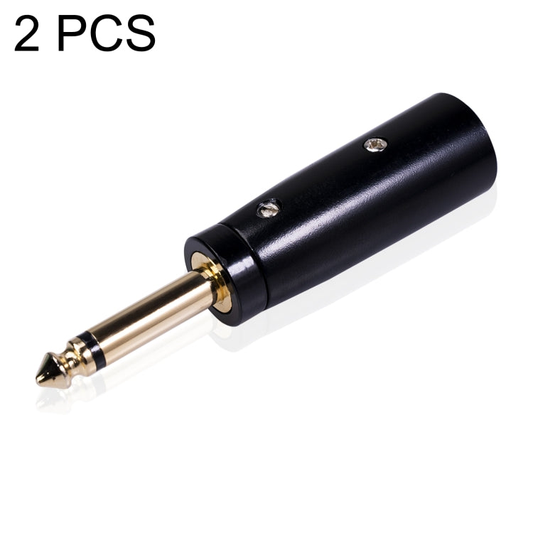 2 PCS LZ1168G Gilded 6.35mm Mono Male to XRL Male Audio Adapter Microphone Stereo Speaker Connector-Reluova