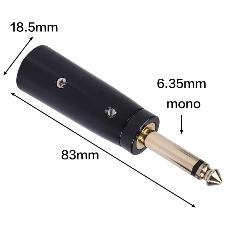 2 PCS LZ1168G Gilded 6.35mm Mono Male to XRL Male Audio Adapter Microphone Stereo Speaker Connector-Reluova