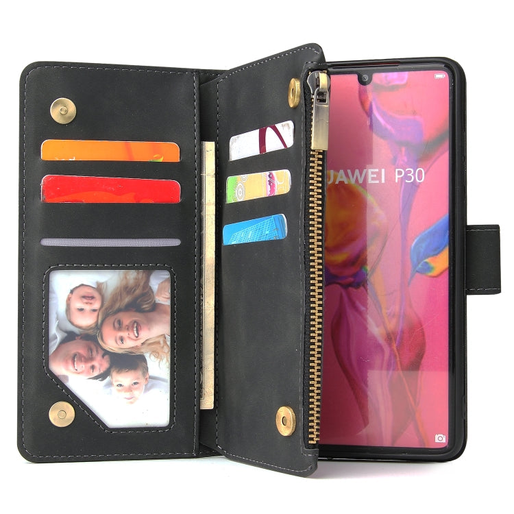 Multifunctional Retro Frosted Horizontal Flip Leather Case with Card Slot & Holder & Zipper Wallet & Photo Frame & Lanyard