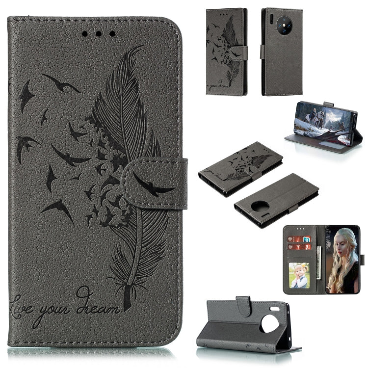 Feather Pattern Litchi Texture Horizontal Flip Leather Case with Holder & Wallet & Card Slots, Series 1 My Store