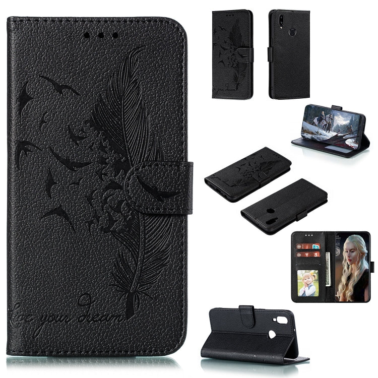 Feather Pattern Litchi Texture Horizontal Flip Leather Case with Holder & Wallet & Card Slots, Series 1 My Store