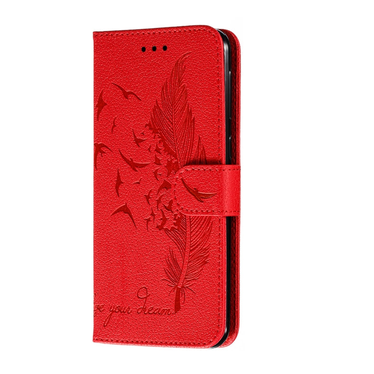 Feather Pattern Litchi Texture Horizontal Flip Leather Case with Holder & Wallet & Card Slots, Series 1