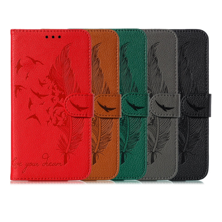 Feather Pattern Litchi Texture Horizontal Flip Leather Case with Holder & Wallet & Card Slots, Series 1 My Store