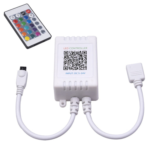 JH-RGB02 DC5.5x2.1mm Interface Bluetooth LED RGB Controller with 24 Keys Remote Controller