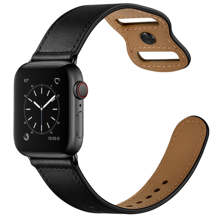 Double Hole Leather Watchband For Apple Watch Series 6 & SE &