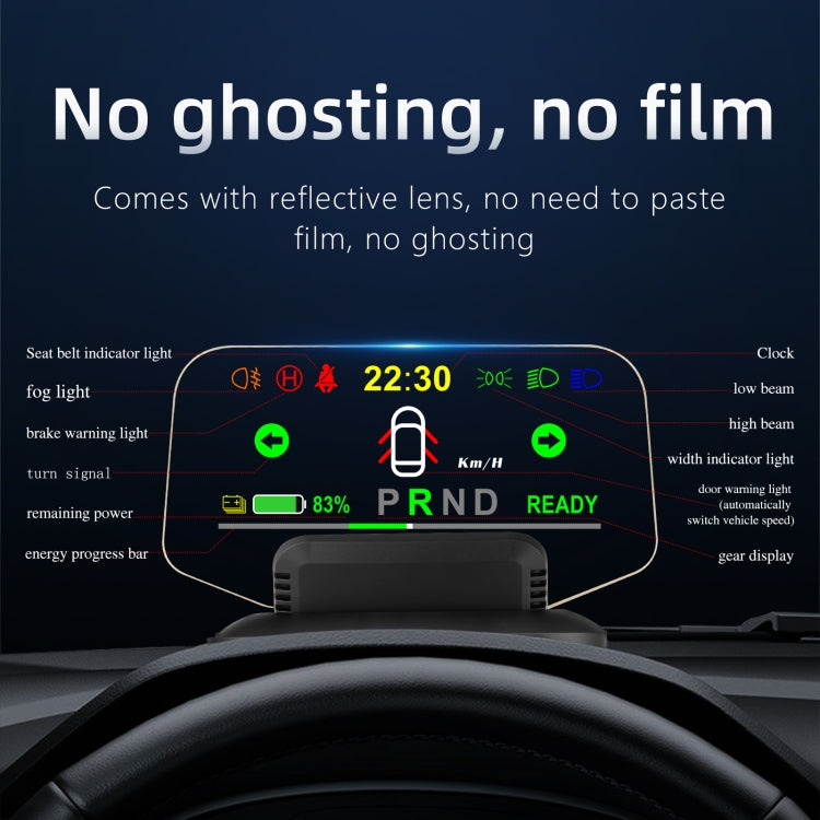 T1 5.1 inch Car HUD Head-up Display Overspeed Alarm / Remaining Battery Percentage Display for Tesla Model 3 / Y ÎҵÄÉ̵ê