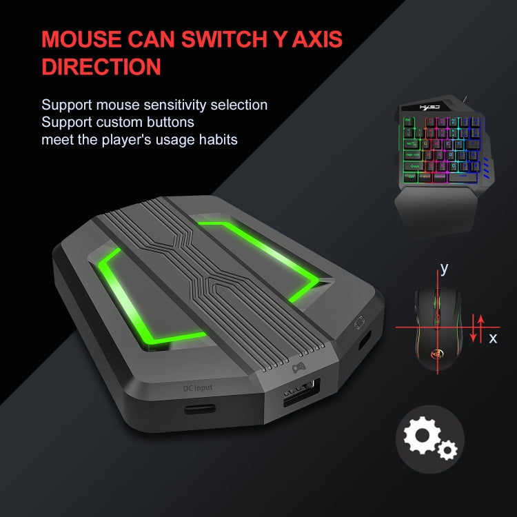 HXSJ P6+V100+A869 Keyboard Mouse Converter + One-handed Keyboard + Gaming Mouse Set