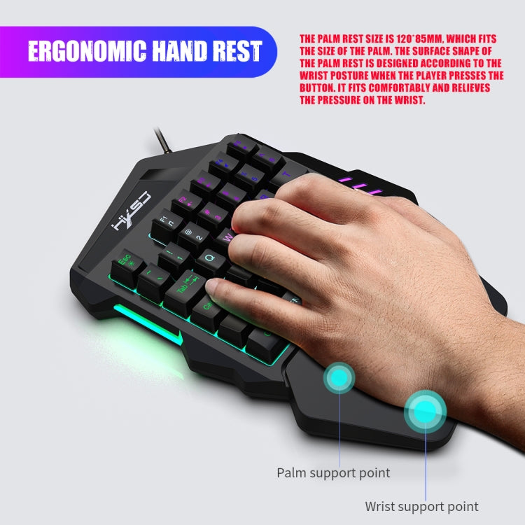 HXSJ P6+V100+J900 Keyboard Mouse Converter + One-handed Keyboard + Gaming Mouse Set