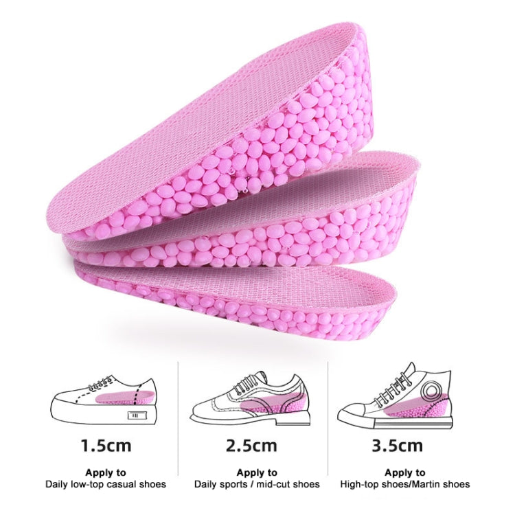 1 Pair 039 Men Soft Invisible Sports Shockproof Inner Heightening Insole Shoe-pad