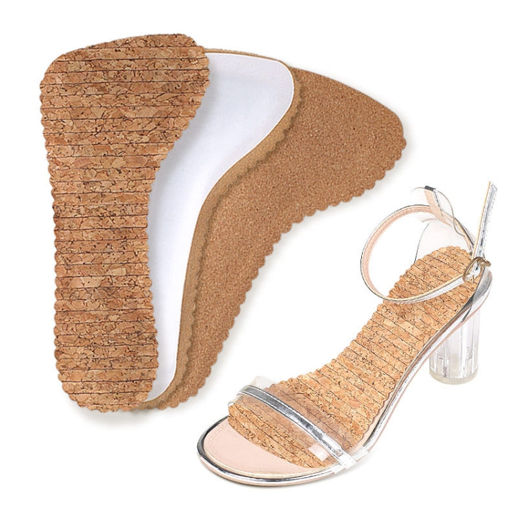 045 High Heel Sandals Self-adhesive Anti-skid Shockproof Cork Seven-point Mat Shoe Pad