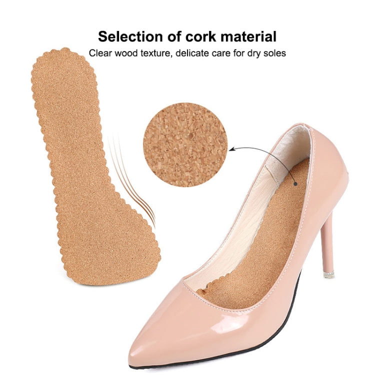 045 High Heel Sandals Self-adhesive Anti-skid Shockproof Cork Seven-point Mat Shoe Pad