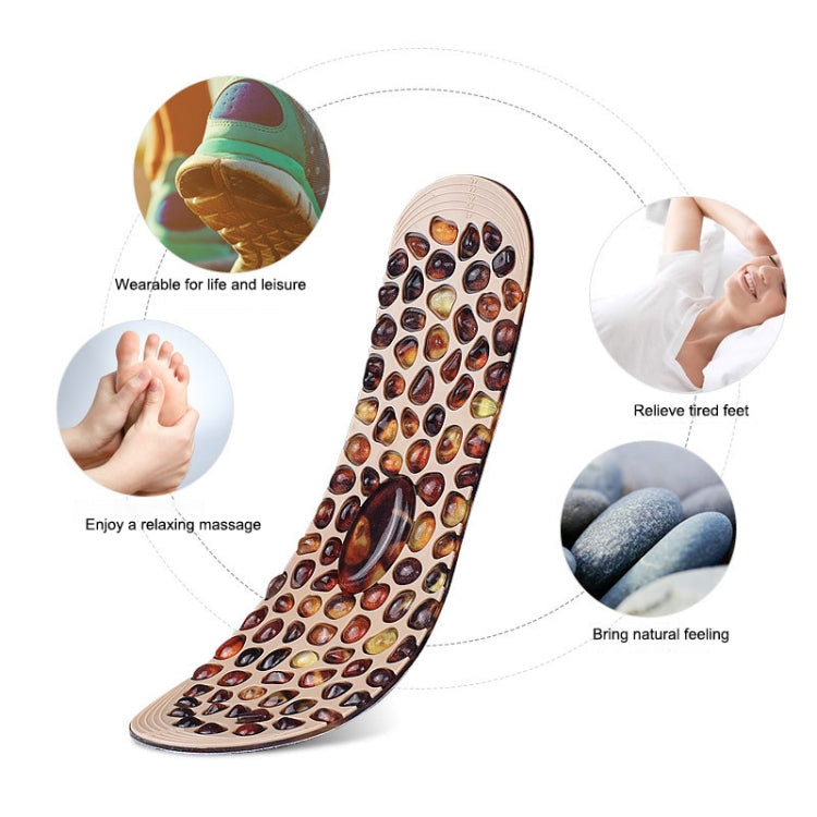 1 Pair Cuttable Imitation Pebbles Massage Insole Shoe-pad