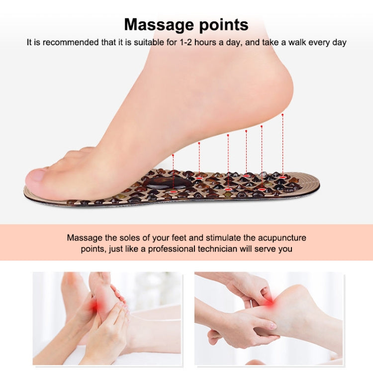 1 Pair Cuttable Imitation Pebbles Massage Insole Shoe-pad