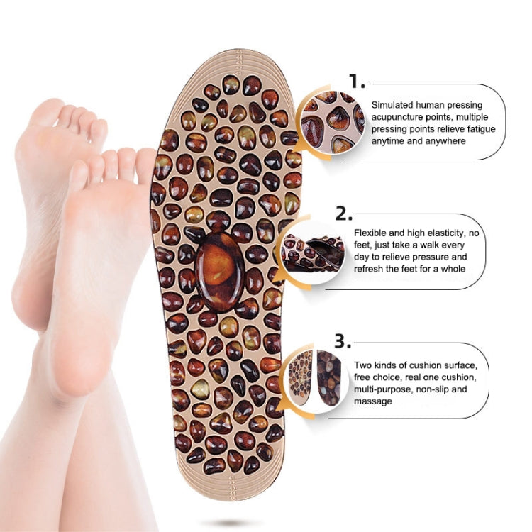 1 Pair Cuttable Imitation Pebbles Massage Insole Shoe-pad