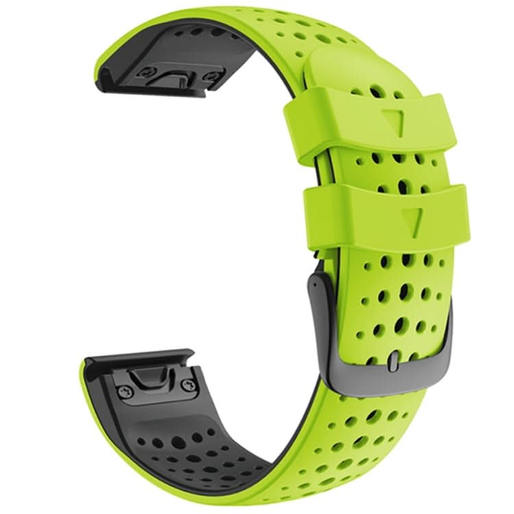 For Garmin Fenix 6 Two-color Silicone Round Hole Quick Release Replacement Strap Watchband